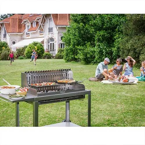 Barbecue + Chariot Exclusive Irissarry 78*32 Inox - LE MARQUIER
