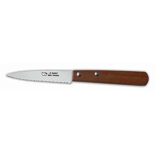 Couteau d'Office Lame crantée ou couteau tomate Manche en Bois - Au Sabot