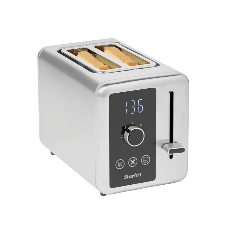 Grille-pain 2 tranches en acier inoxydable avec minuterie numérique – Starfrit