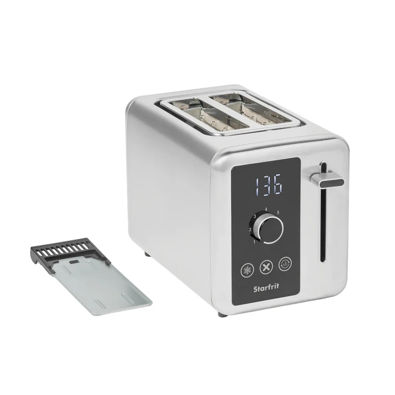 Grille-pain 2 tranches en acier inoxydable avec minuterie numérique – Starfrit