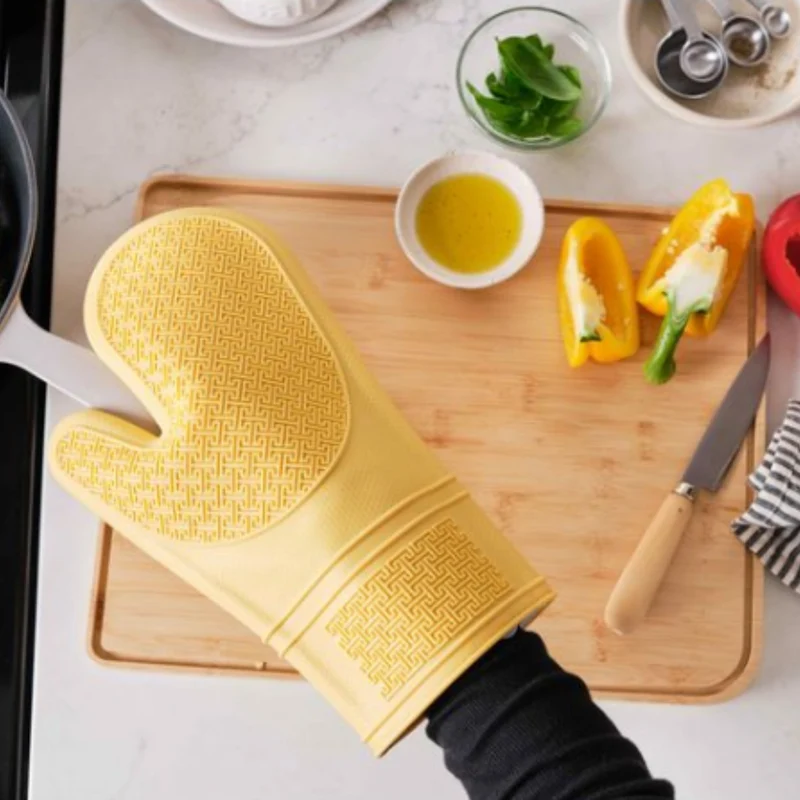 Mitaine de four en silicone jaune 30 cm