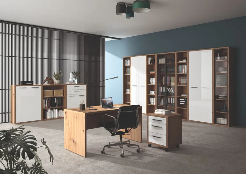 Bureau artisanal en chêne au design minimal cm 140x68,3x74,5 h