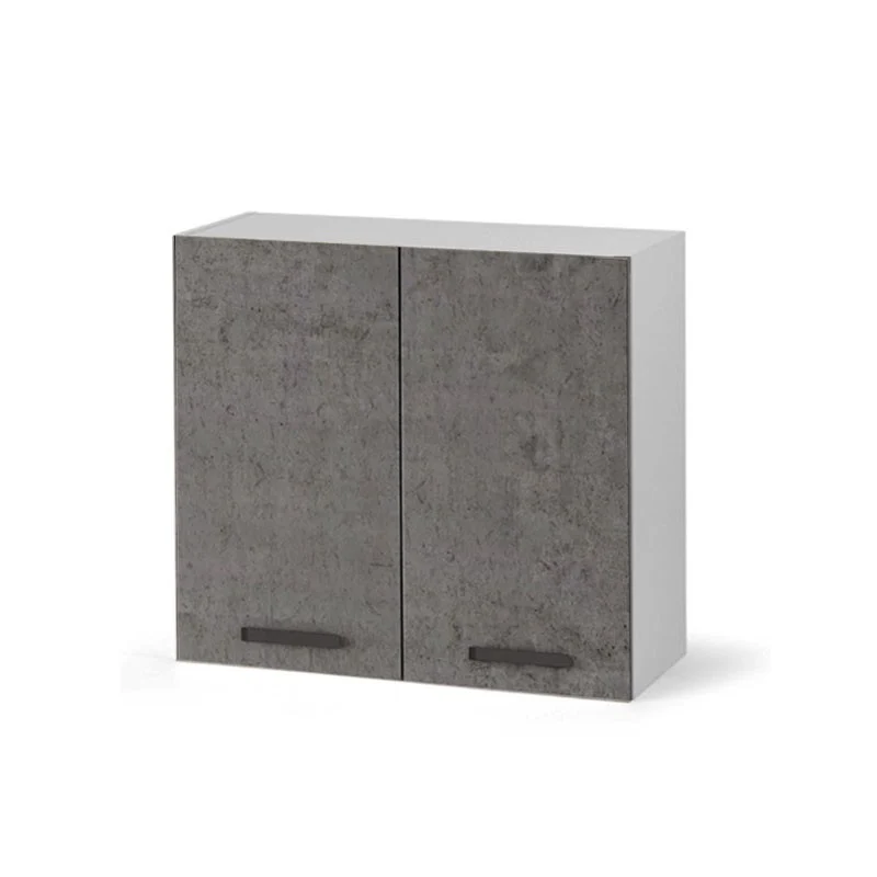 Égouttoir à vaisselle de cuisine blanc, élément mural avec 2 portes en ciment 80x32xH 72
