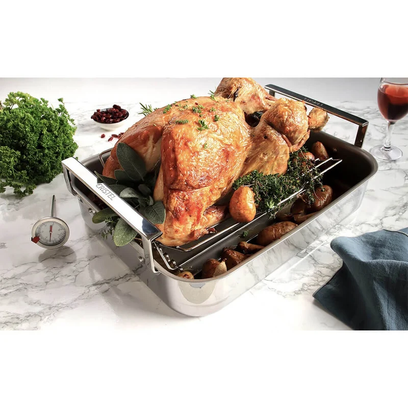 Plat à Four Inox 40 cm avec accessoires - CRISTEL