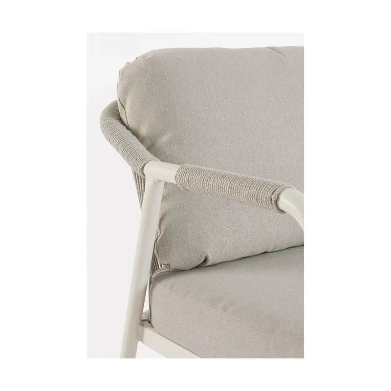 Salon de jardin Bizzotto Miravet Wall 4 places en aluminium avec table basse