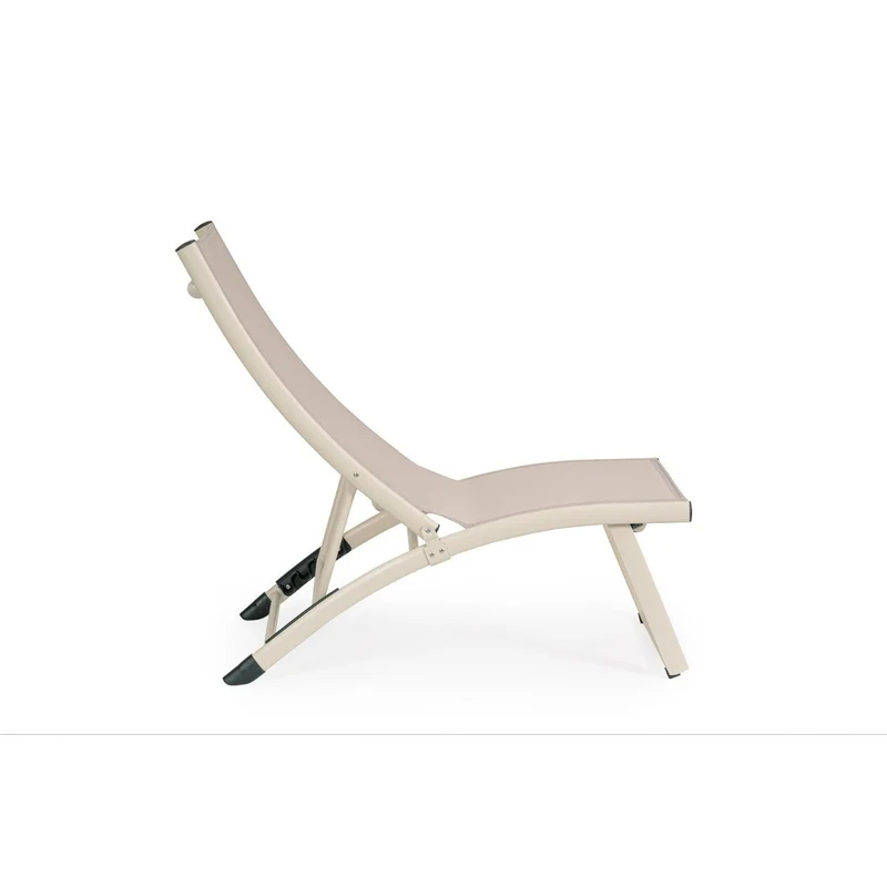 Chaise longue inclinable Bizzotto Taylor Whisper en aluminium et textilène 53 x 166,5 x 90 cm