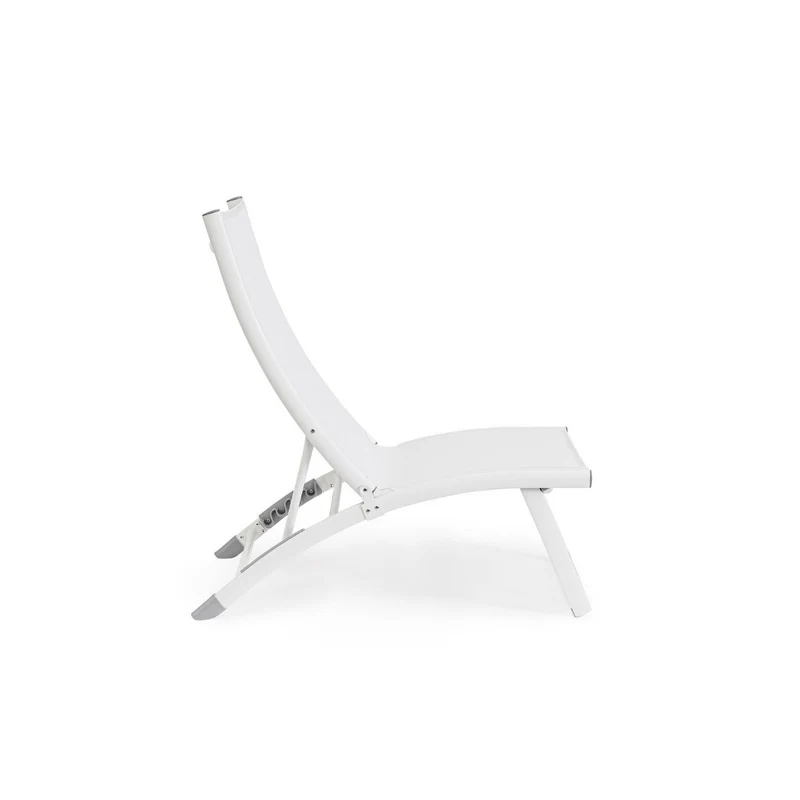 Fauteuil lounge inclinable blanc Bizzotto Taylor en aluminium et textilène 53 x 166,5 x 90 cm