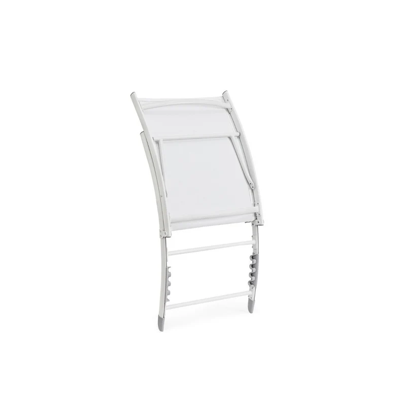 Fauteuil lounge inclinable blanc Bizzotto Taylor en aluminium et textilène 53 x 166,5 x 90 cm