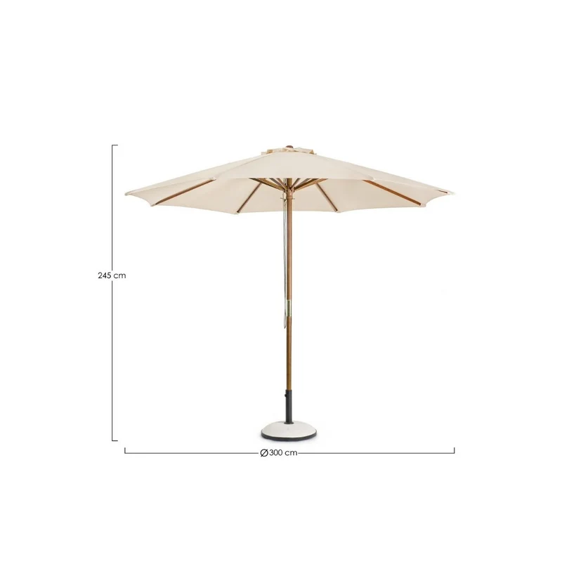 Bizzotto Syros parapluie 3 m couleur naturelle
