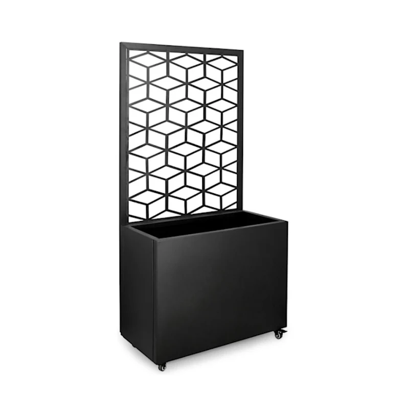 Jardinière géométrique Silvy noire Bizzotto 76 x 41 x 152h cm