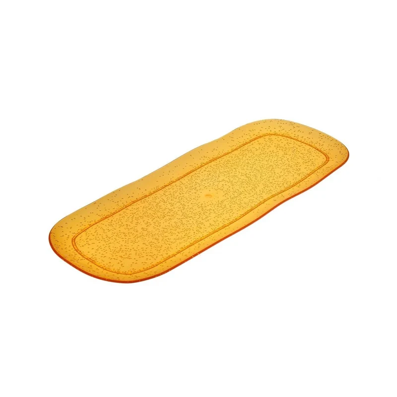 Memento Synth grand plateau rectangulaire mandarine en méthacrylate 44x18 cm