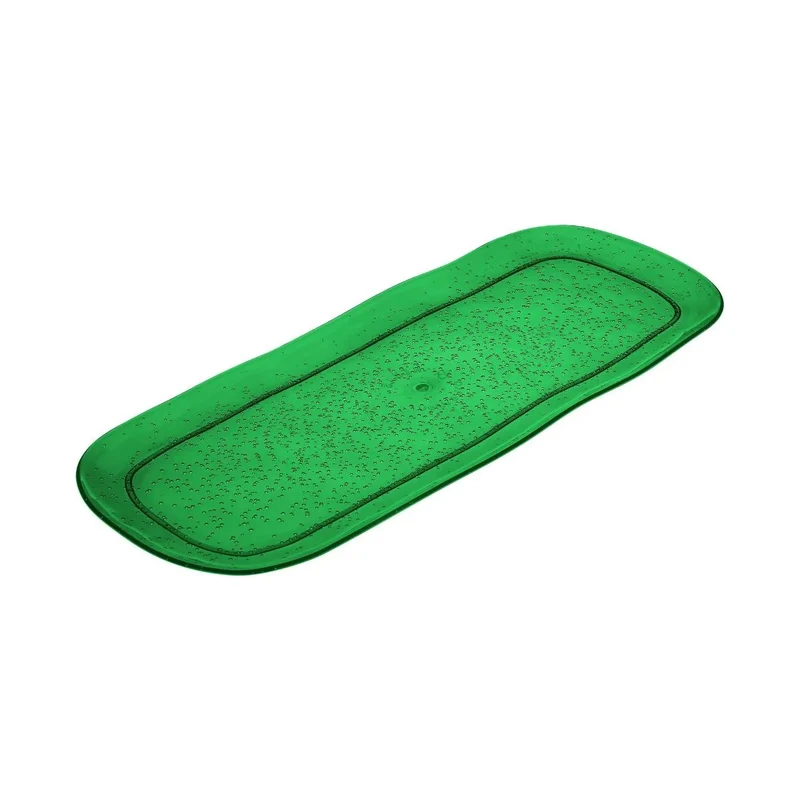Grand plateau rectangulaire émeraude Memento Synth en méthacrylate 44x17 cm