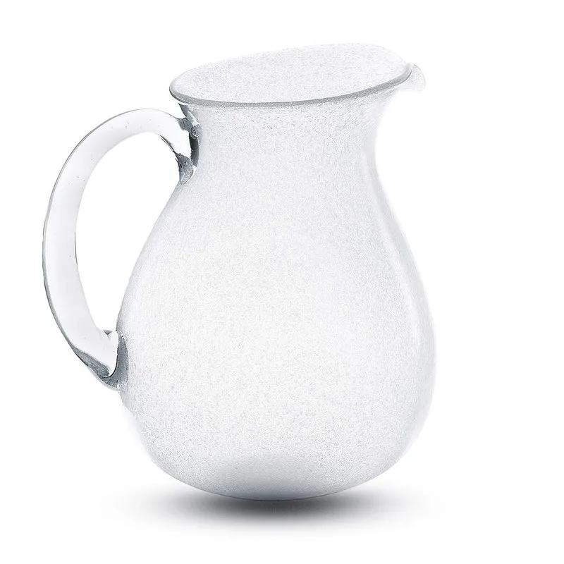 Pichet blanc transparent Memento Originale carafe en verre soufflé 1,6 L