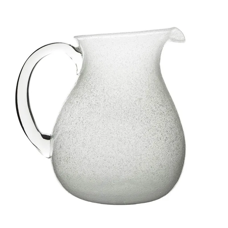 Pichet blanc transparent Memento Originale carafe en verre soufflé 1,6 L