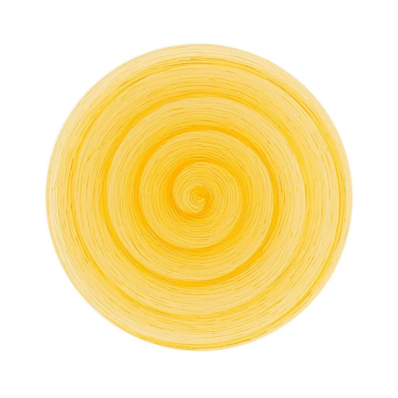 Assiette plate Yellow Memento Table en céramique peinte à la main Ø 27,5 cm