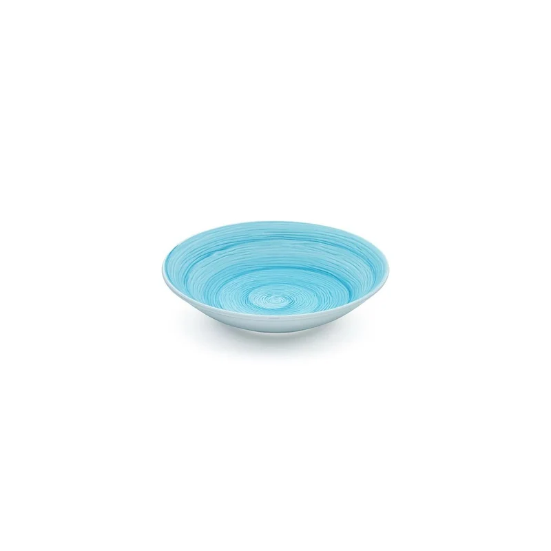 Assiette creuse de table souvenir turquoise en céramique peinte à la main Ø 23,5 cm