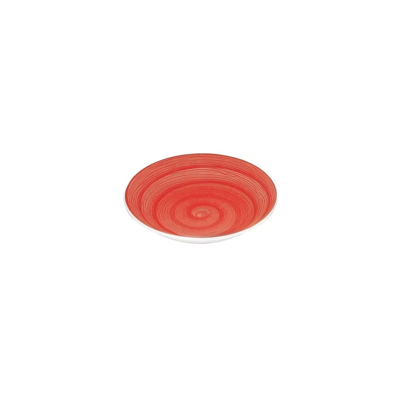 Assiette creuse de table souvenir rouge en céramique peinte à la main Ø 23,5 cm