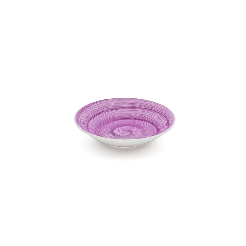 Assiette creuse de table souvenir mauve en céramique peinte à la main Ø 23,5 cm