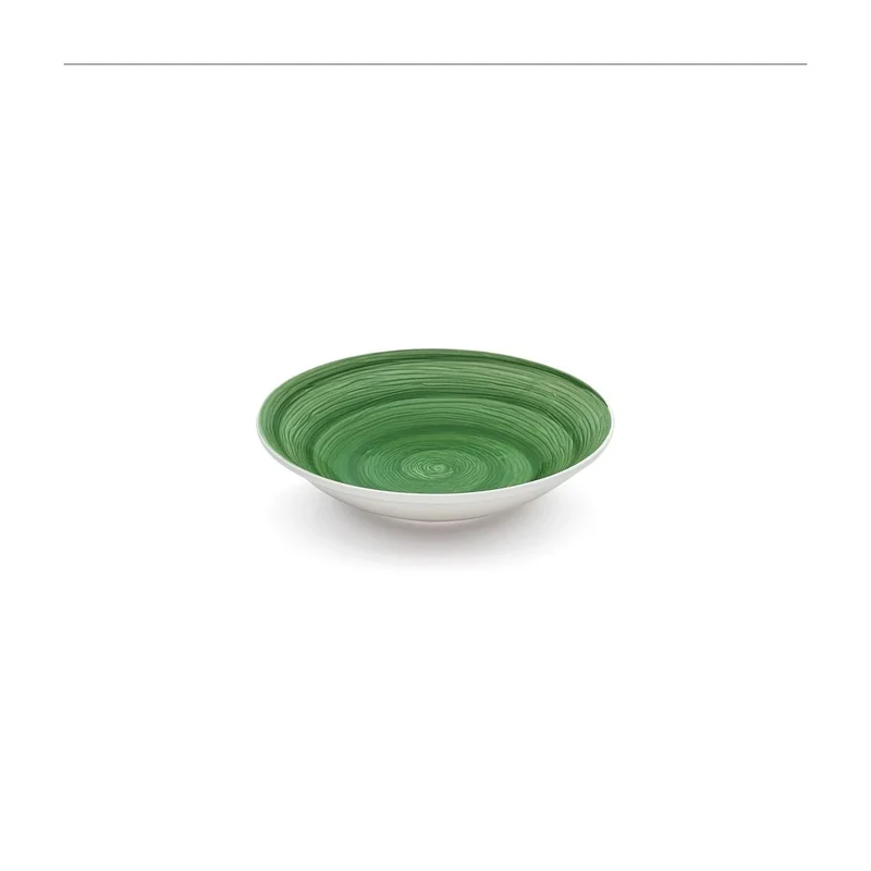 Assiette creuse de table souvenir émeraude en céramique peinte à la main Ø 23,5 cm