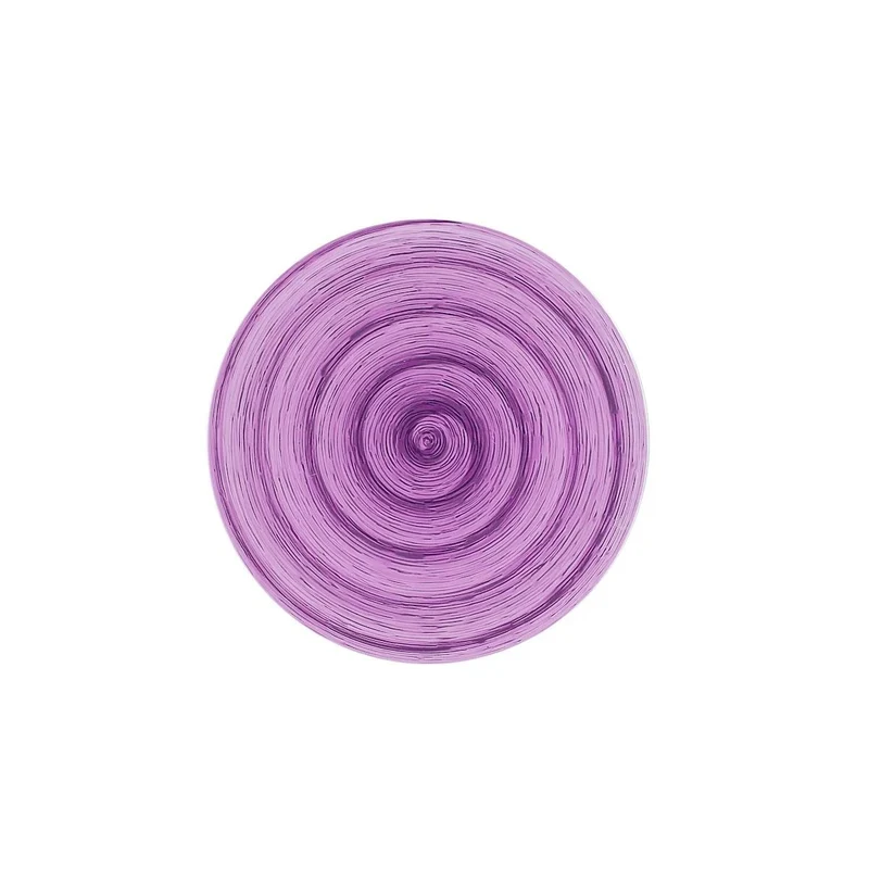 Dessert plate mauve memento table in hand-painted ceramic Ø20.5 cm