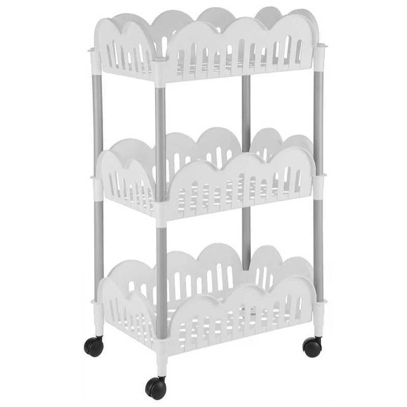 Chariot chariot 3 paniers blanc 40x30xH68 cm