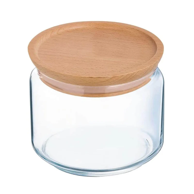 Pot en verre avec bouchon en bambou 500g