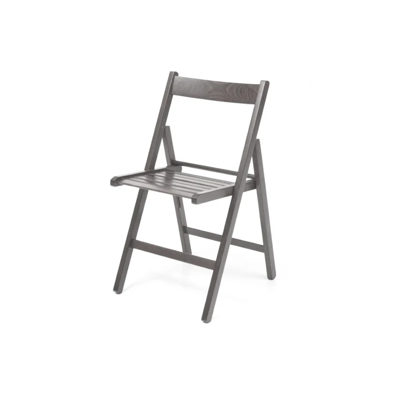 Chaise pliante en bois gris tourterelle 43x9x88h cm