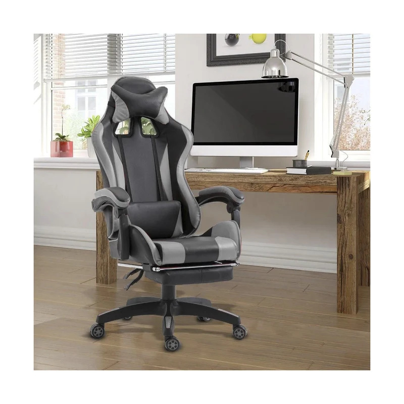 Fauteuil de jeu gris 63 x 63 x 118-126h cm