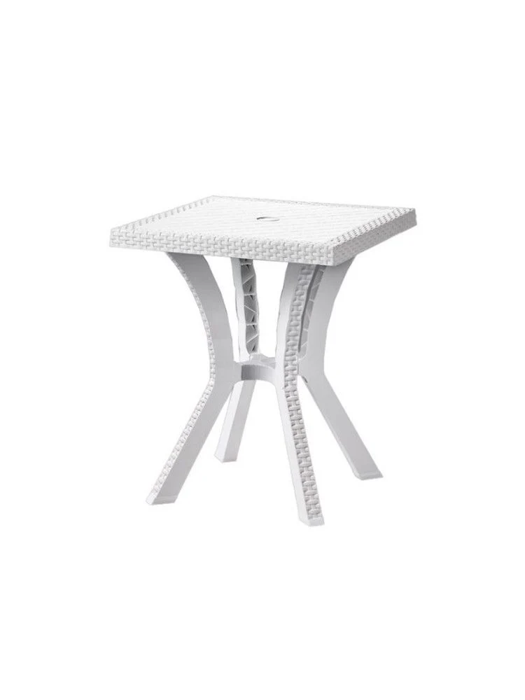 Table Rigoletto en résine blanche 60x60x70h cm