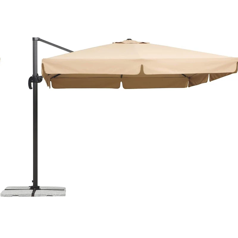 Parasol Roma 3x4m anthracite/écru