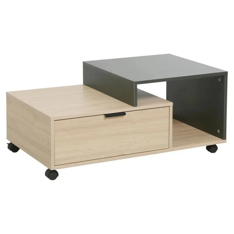 Table basse Aladin naturel/vert 90x50x40h cm