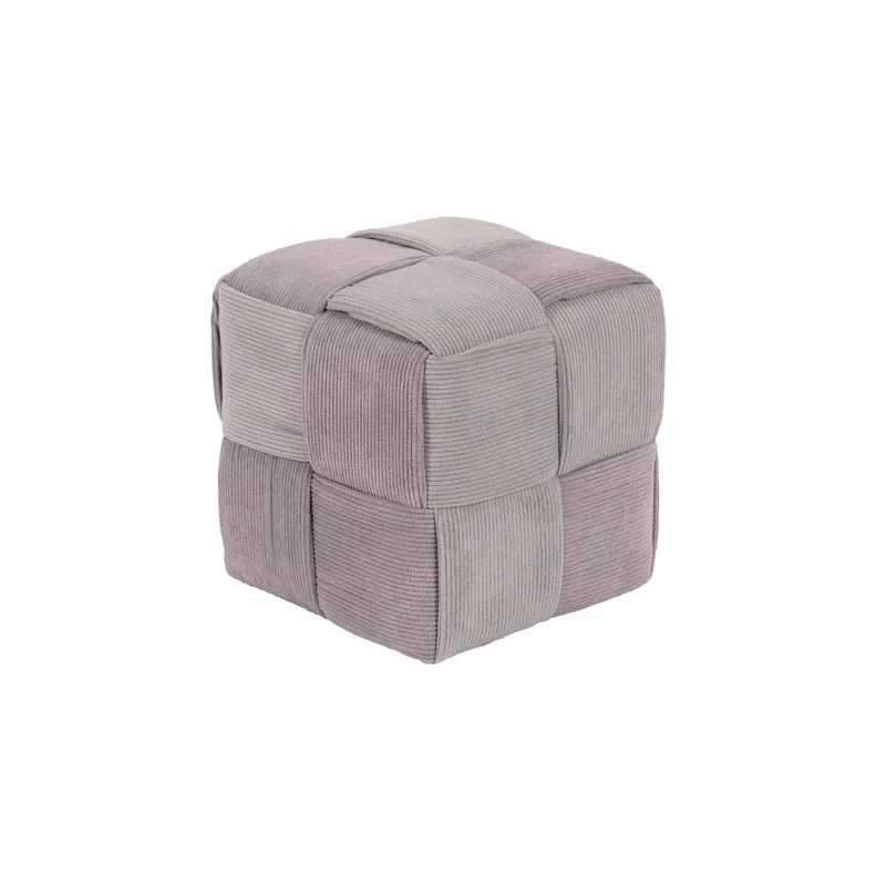 Pouf Brady Vell tressé gris clair 38x38x38 cm