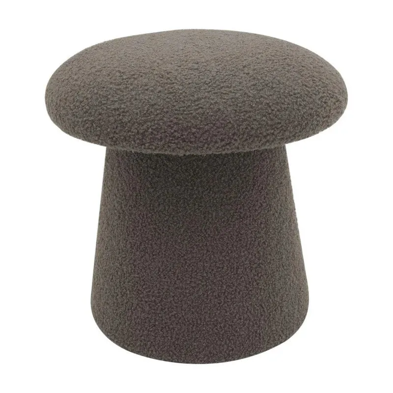 Pouf en tissu Teddy Mushy gris tourterelle Ø 37x H 38 cm