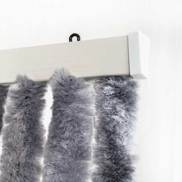 Rideau chenille gris 120x230 cm