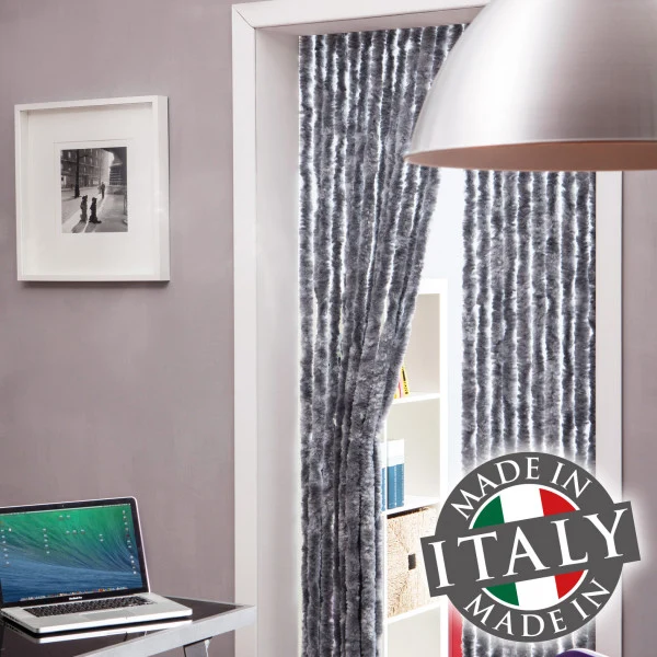 Rideau chenille gris 120x230 cm