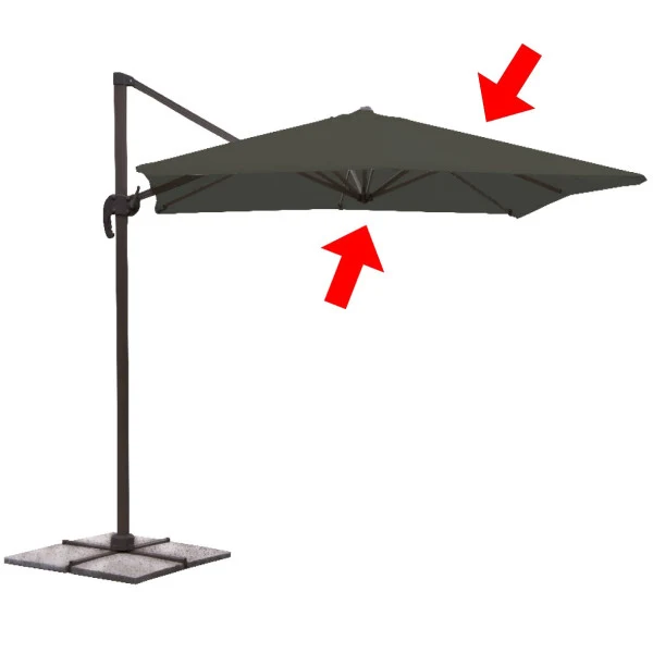 Housse de rechange pour parasol Deluxe écru 3x4m