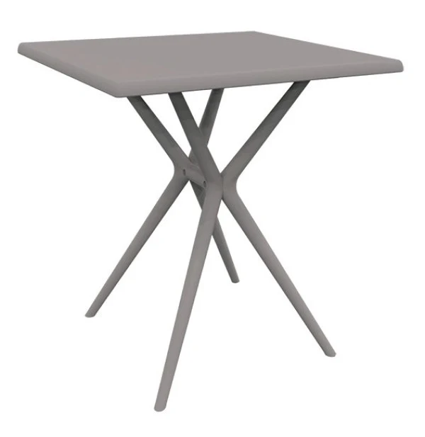 Table carrée Marbella gris tourterelle 70x70x74h cm