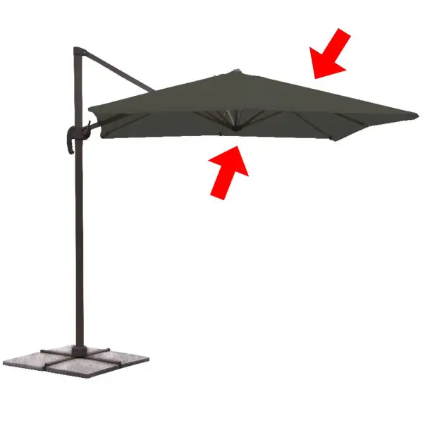 Housse de rechange pour parasol Deluxe tourterelle gris 3x3m