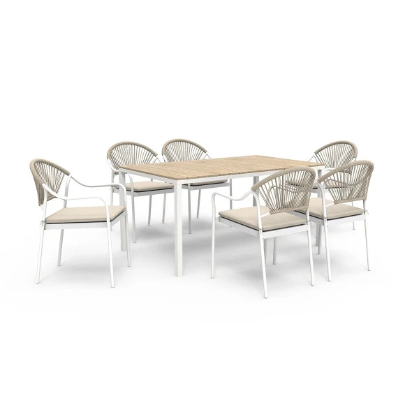 Salon de jardin Rhodes (1 table, 6 chaises)