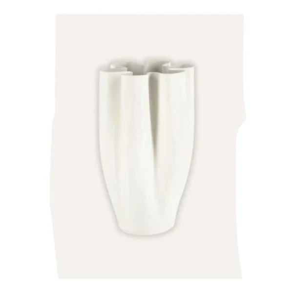 Vase Maeli en céramique blanche Ø19x32h