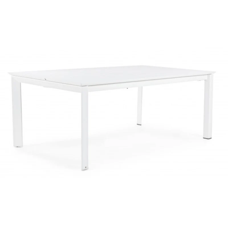 Table Konnor en aluminium blanc 200-300x110x76h cm