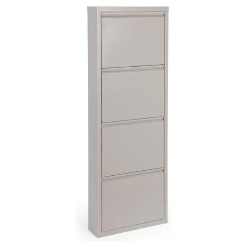 Etagère à chaussures 4 portes Eyvin gris tourterelle 50x15x139,3 cm h