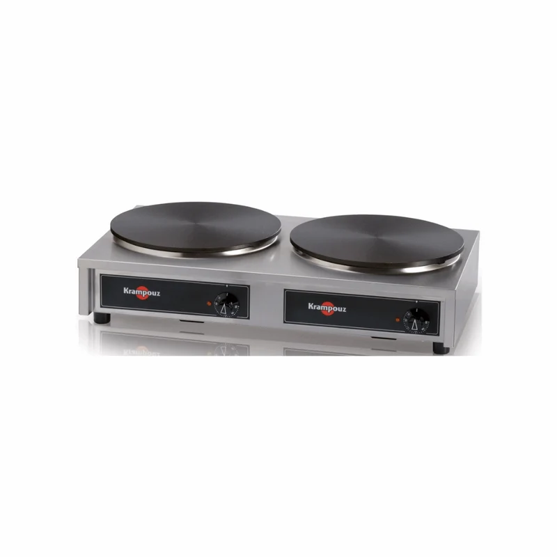 Crêpière électrique double gamme standard carrée 2x400mmØ