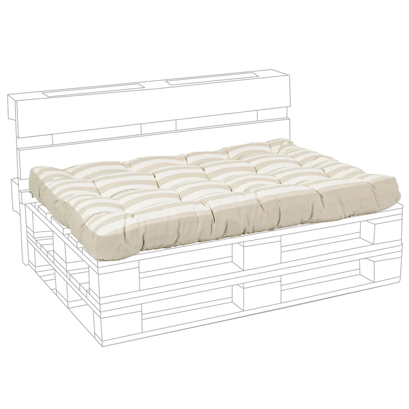 Coussin palette rembourré couleur sable