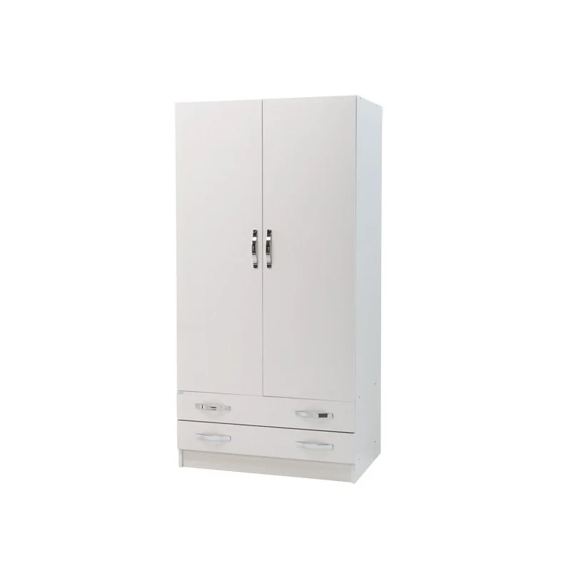Armoire 2 portes avec tiroirs en Frêne Blanc 91x52xH 210 cm