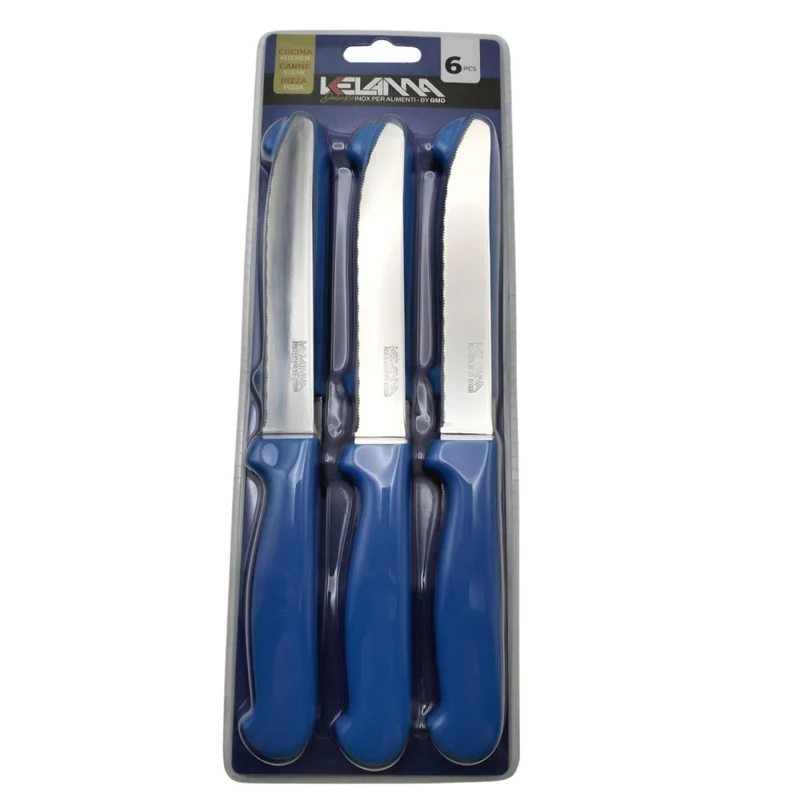 Coffret de 6 couteaux de table kelama deluxe bleu