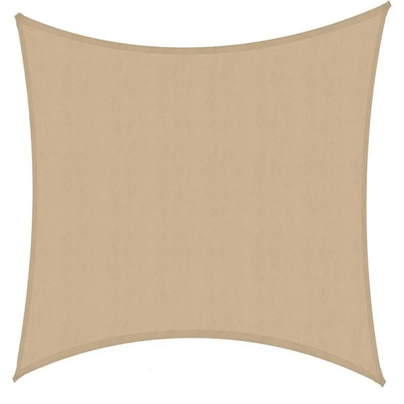 Voile d'ombrage en tissu carré couleur sable, 300x300 cm
