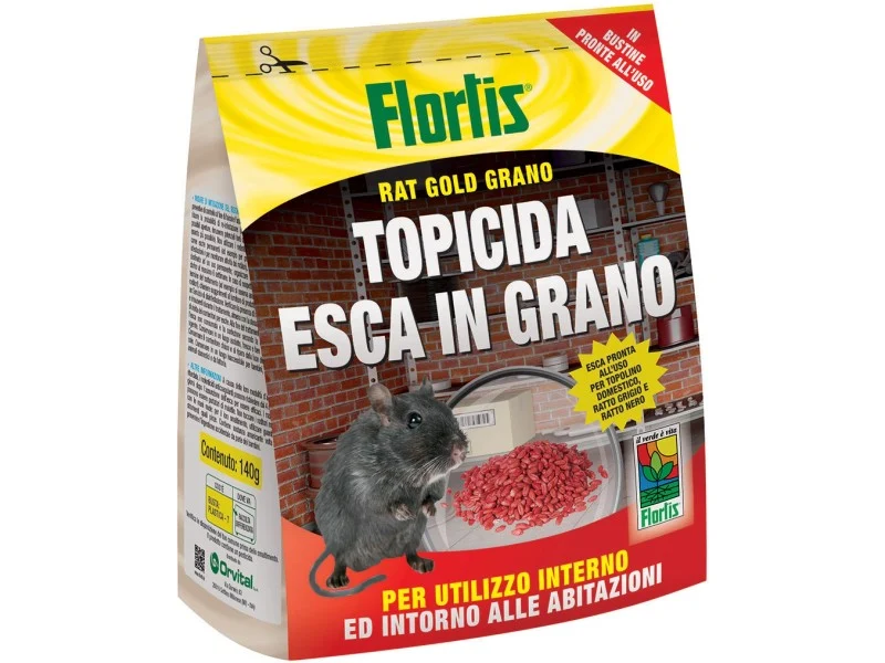 Flortis appât aux céréales poison pour rat 140g