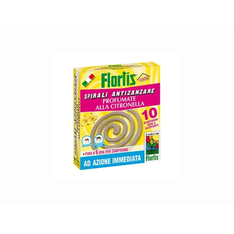 Spirales anti-moustiques parfumées à la citronnelle 10 pcs Flortis