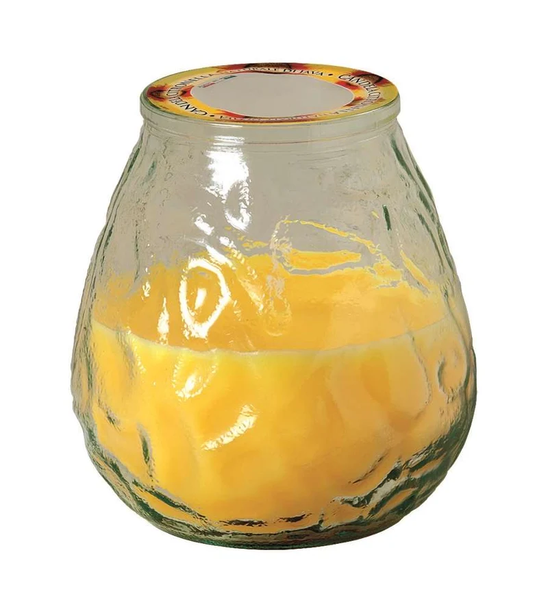Gobelet en verre avec bougie à la citronnelle